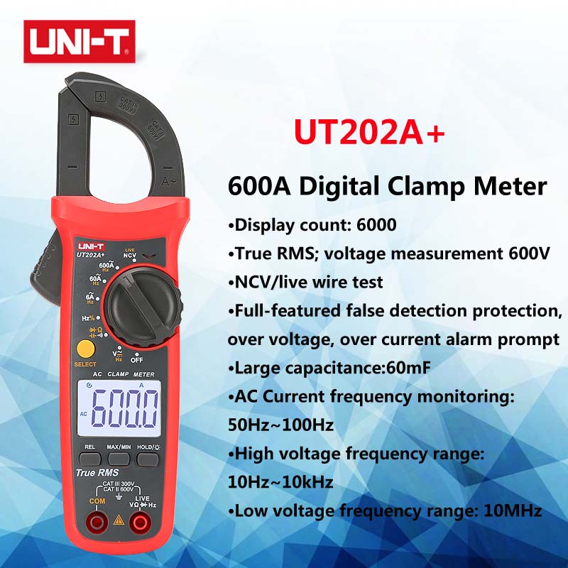  UT202A+ Digital Clamp Meter 