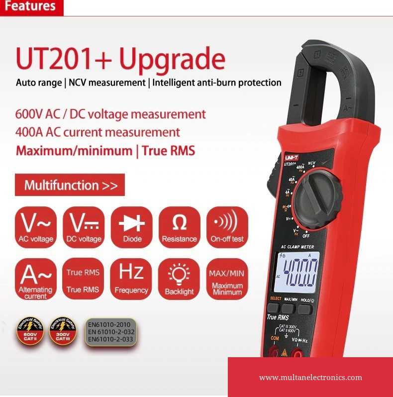 UT201+ Digital Clamp Meter 
